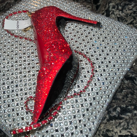 RARE NWT ALDO Tessyrazzle High Heel Rhinestone Crossbody Purse Shoulder Bag. - Picture 11 of 13